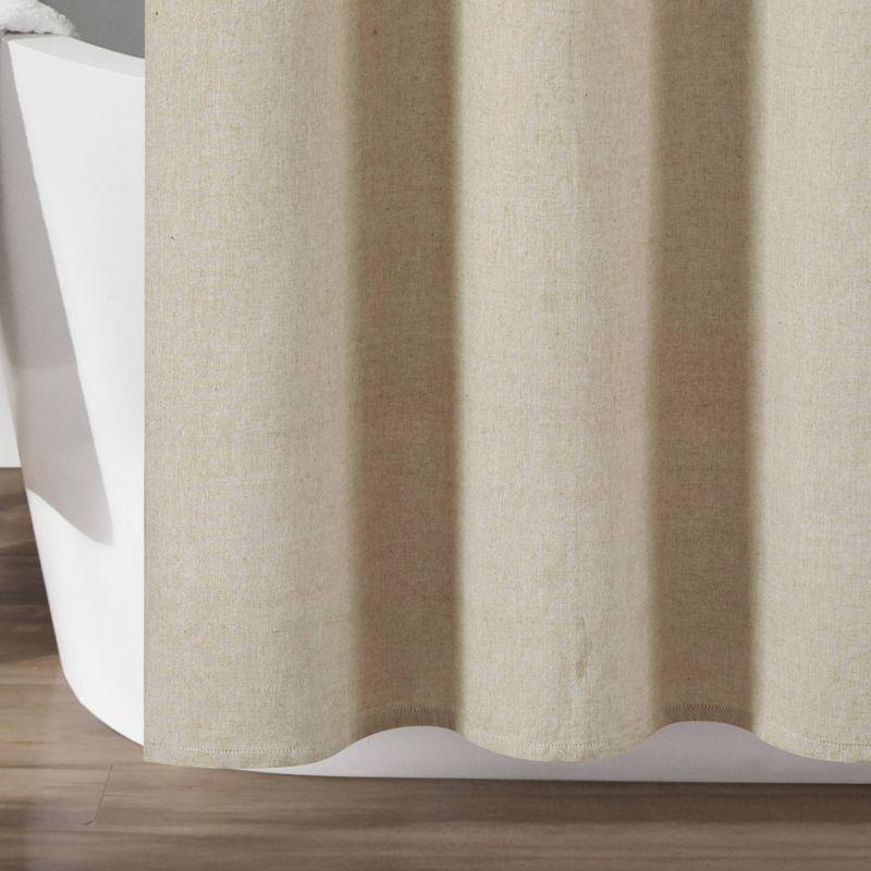 Farmhouse Button Striped Yarn Dyed Woven Cotton Single Shower Curtain - Lush Décor