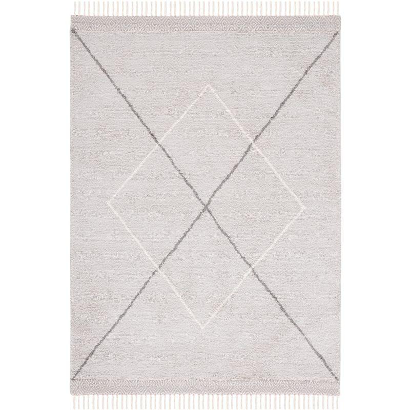 Easy Care ECR210 Hand Woven Machine Washable Indoor Accent Rug - Grey/Ivory - 3'x5' - Safavieh