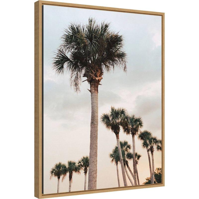 18" x 24" Tall Palms by Olivia Joy Framed Canvas Wall Art - Amanti Art: Modern Lithograph, Sawtooth Back, Nature Scene