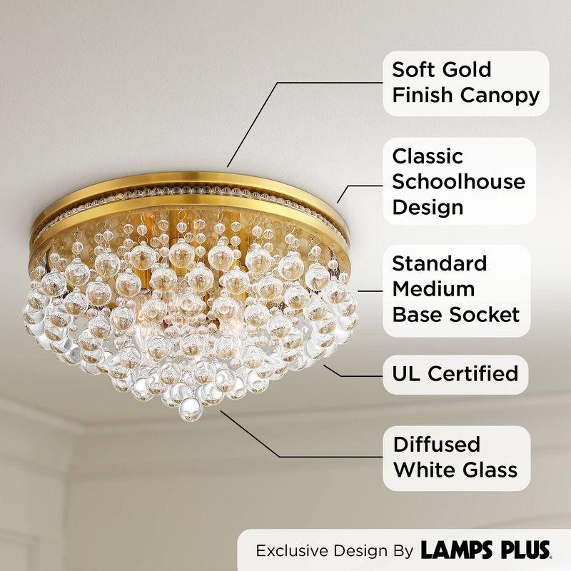 Soft Gold Opal Glass Globe Farmhouse Ceiling Light 20" x 9"