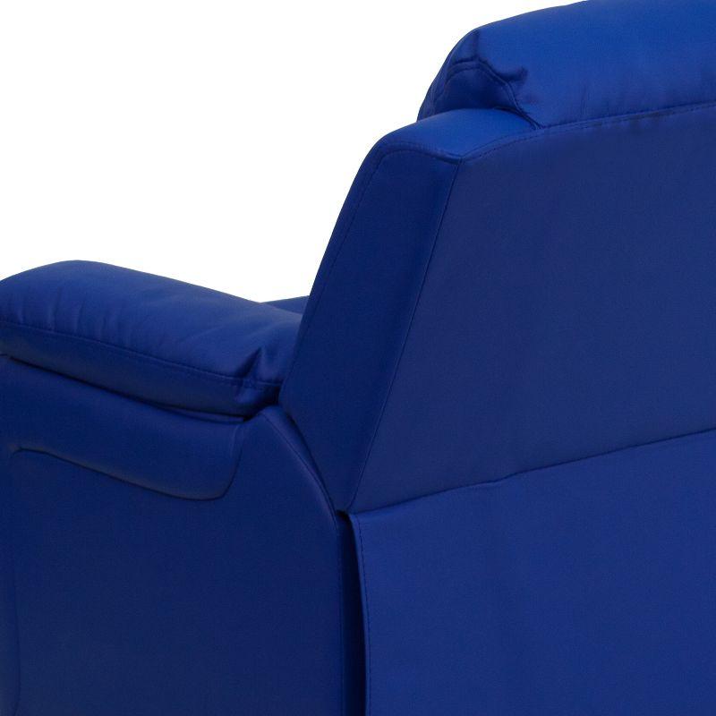 Flash Furniture Charlie Deluxe Padded Contemporary Blue Vinyl Kids Recliner with Storage Arms