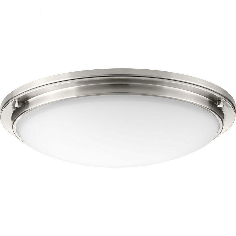 Brushed Nickel 21" LED Flush Mount with Etched Glass Shade