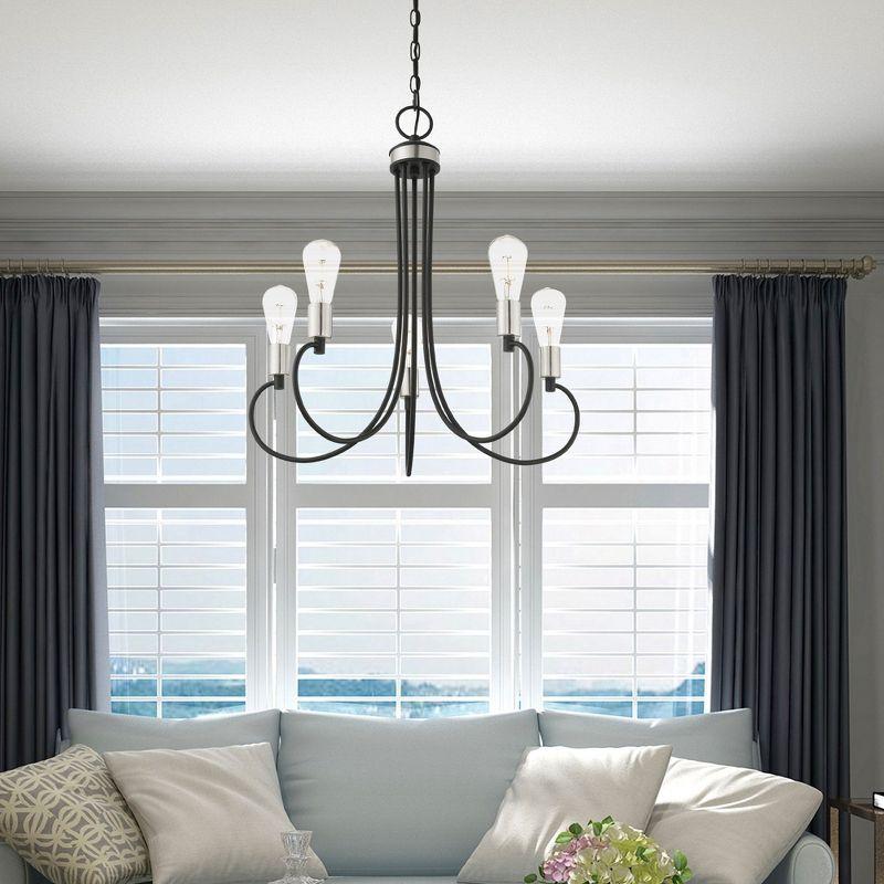 Livex Lighting Bari 5 - Light Chandelier in  Black