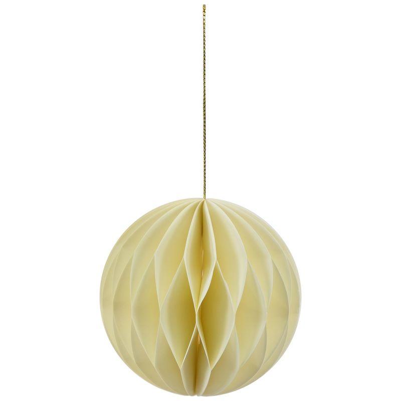 Northlight Foldable Paper Honeycomb Christmas Finial Ornaments - 4" - Cream - Set of 4