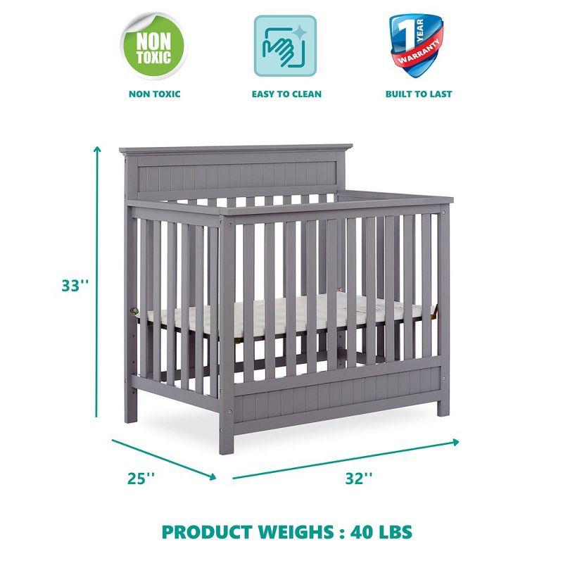 Dream On Me JPMA Certified Harbor 4-in-1 Convertible Mini Crib