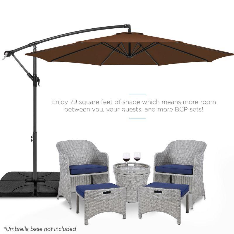 Best Choice Products 10ft Offset Hanging Outdoor Market Patio Umbrella w/ Easy Tilt Adjustment - Brown