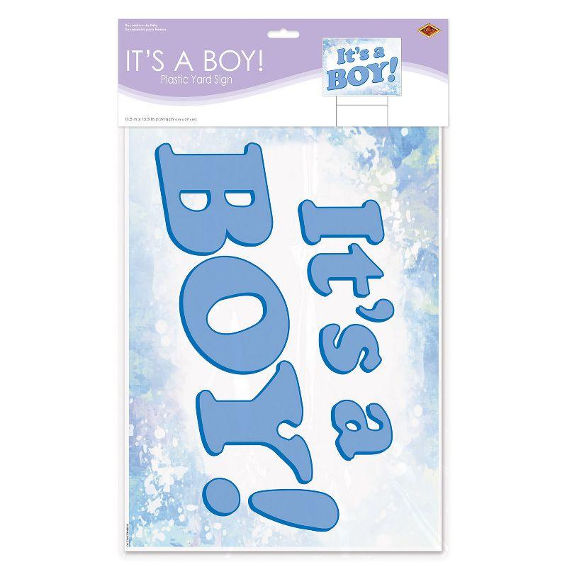 Beistle Plastic It's A Boy! Yard Sign, 11.5" x 15.5", (1/Pkg) Multicolored