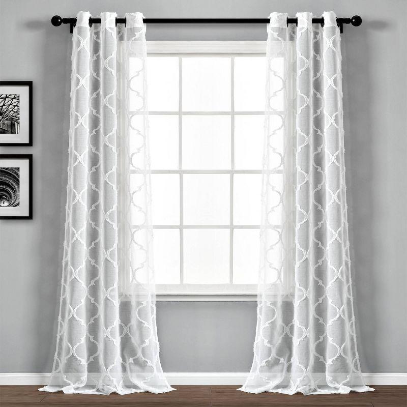 Lush Decor Avon Trellis Sheer Trellis Sheer Curtain Panels (Set of 2)