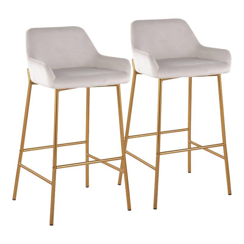 Set of 2 Daniella Metal/Velvet Barstools - LumiSource