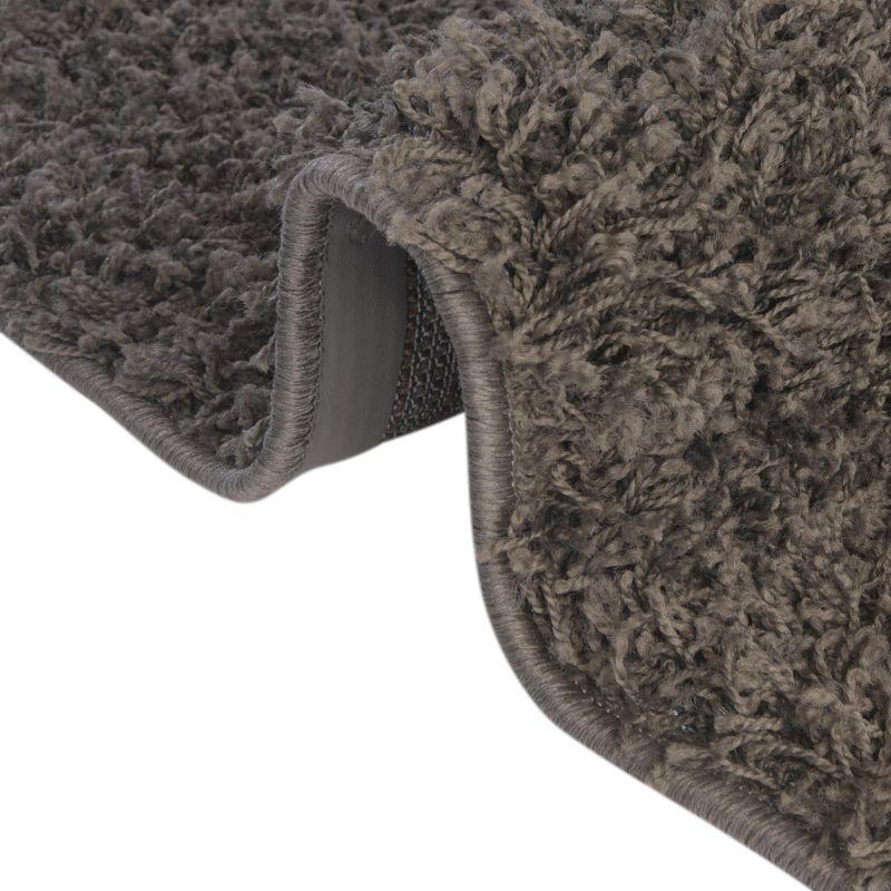Unique Loom 3' 3 x 3' 3 Solid Shag Graphite Gray Area Rug
