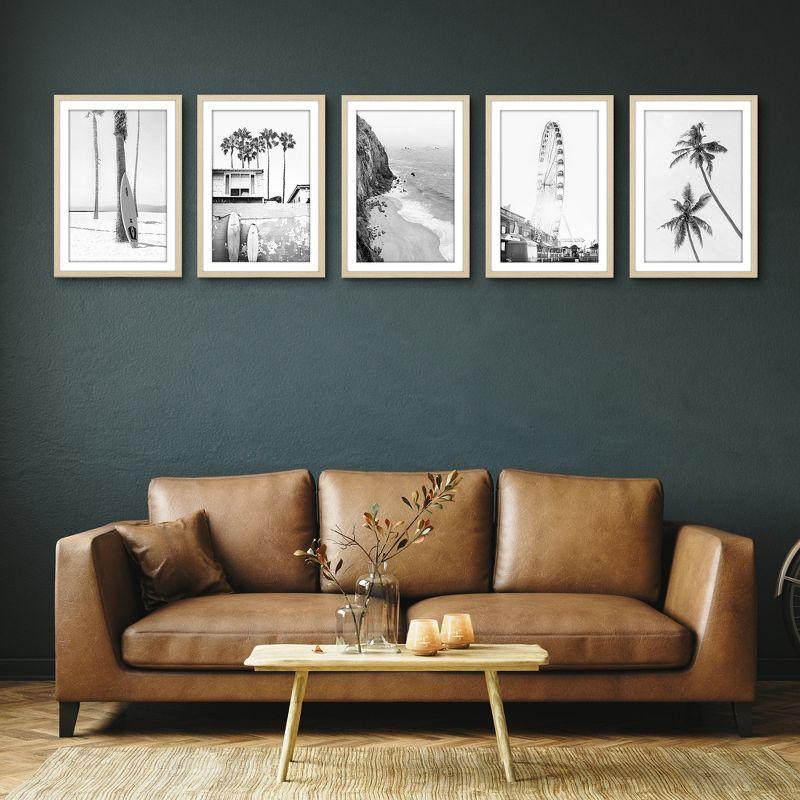 Americanflat 5 Pack of 13x19 Frames with 11x17 Mat - Plexiglass Cover - Natural Oak