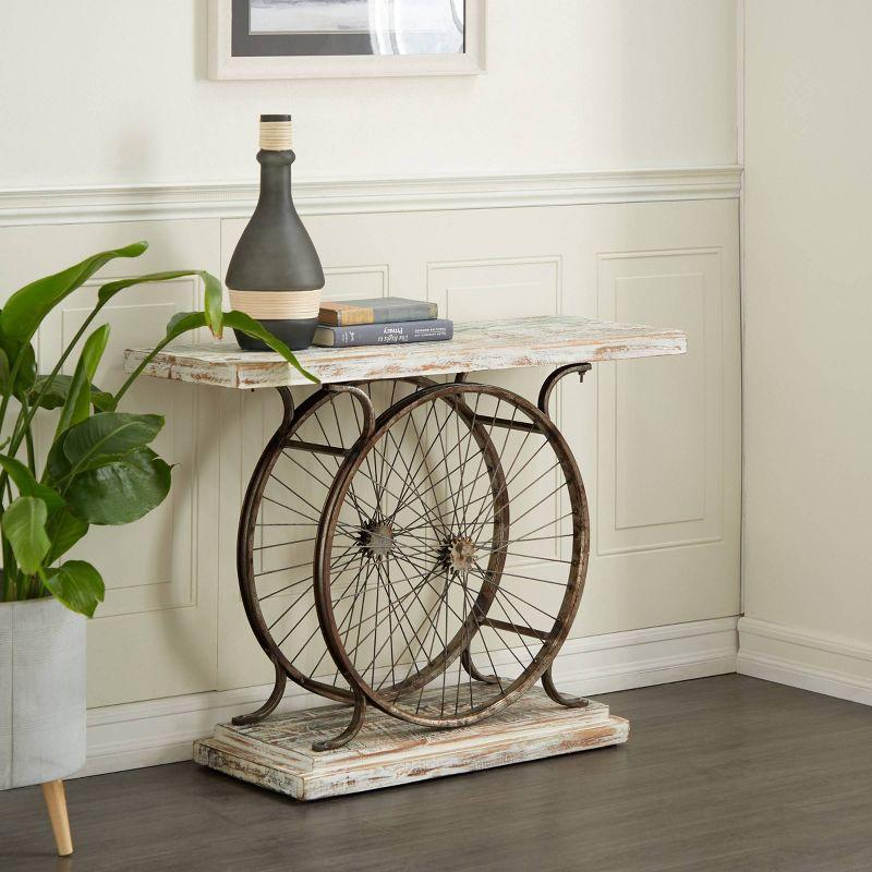 Rustic Console Table Brown - Olivia & May: Sturdy Iron Frame, No Assembly Required, Indoor Use