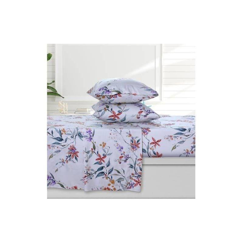 Azores Home Sateen Floral Sheet Set