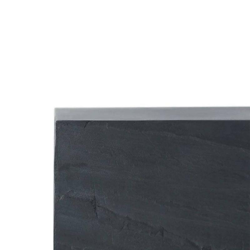 Envelor Elementi Outdoor Square Concrete Side Table Slate Black: Weather-Resistant Patio Accent Table