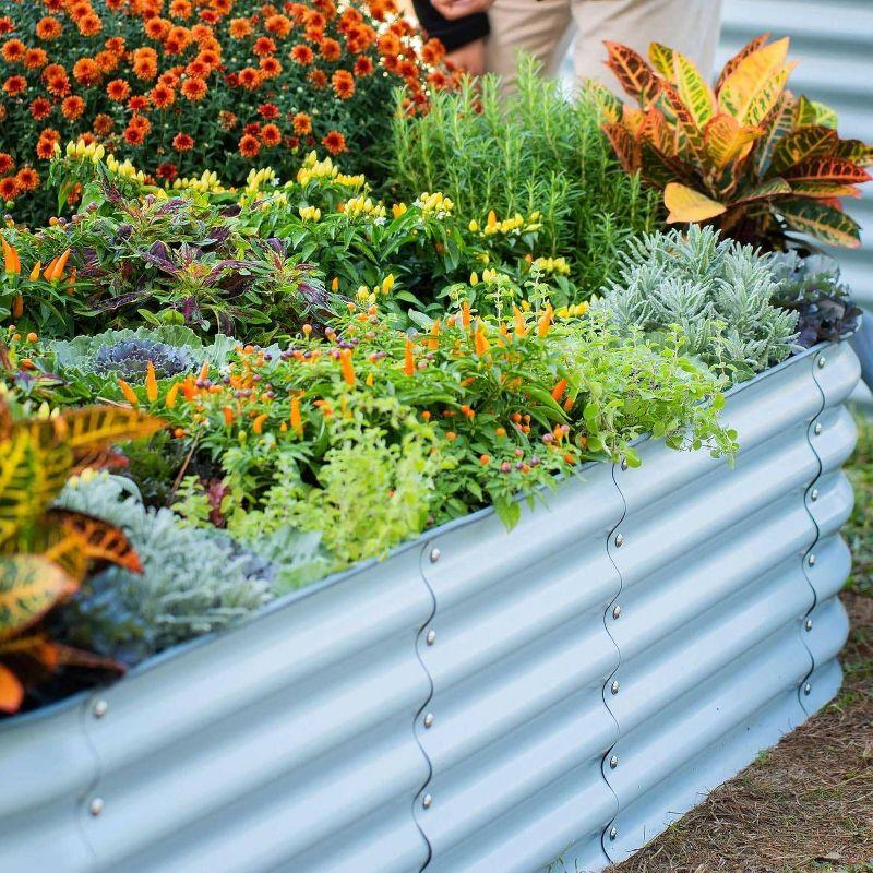 17" Tall 9 In 1 Modular Metal Outdoor Raised Garden Bed