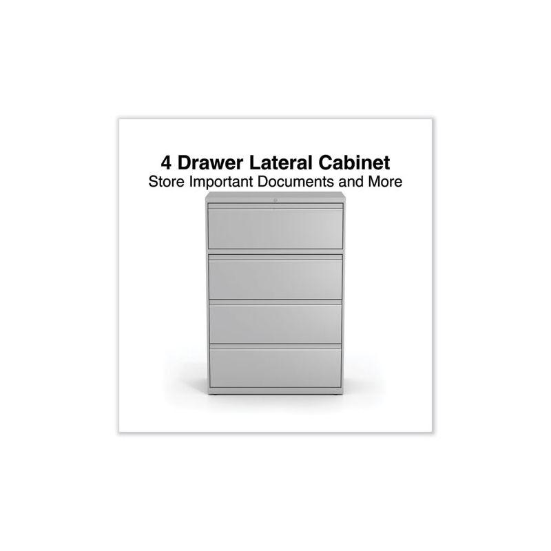 Alera Lateral File, 4 Legal/Letter-Size File Drawers, Light Gray, 36" x 18.63" x 52.5"