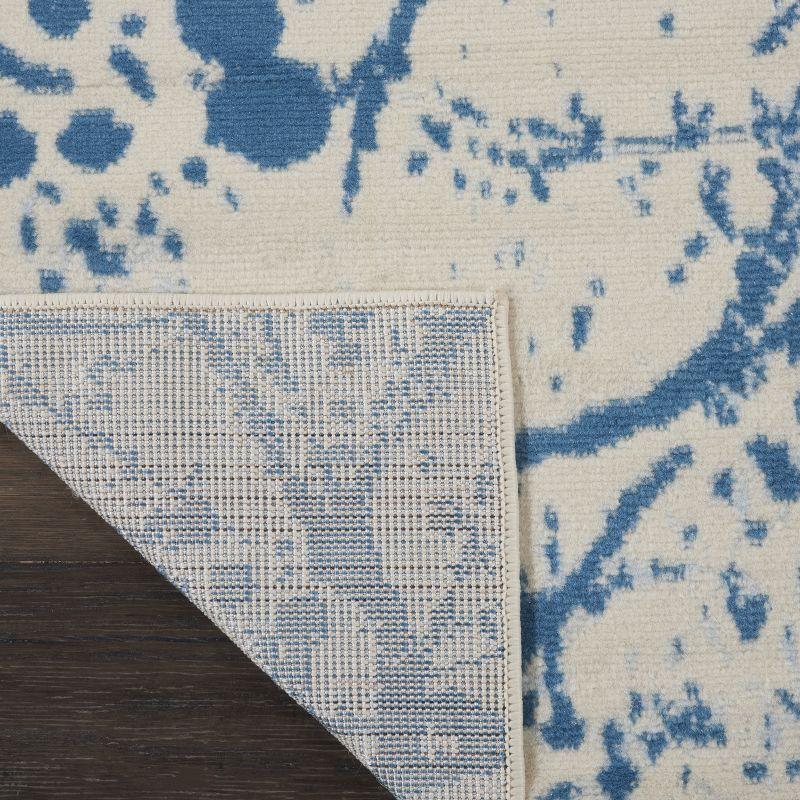 Nourison Jubilant 2' x 4' Ivory/Blue Area Rug Contemporary Artistic Abstract by Nourison