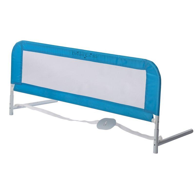 Blue Adjustable Mesh Toddler Bed Rail with Steel Frame