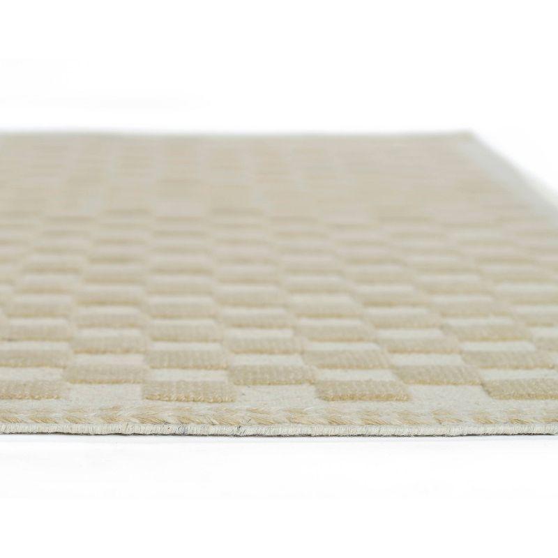 Momeni 6'3"x9' Willow Check Handwoven Area Rug Beige: Wool, Low Pile, Classic Pattern, Indoor, Handmade, Rectangle