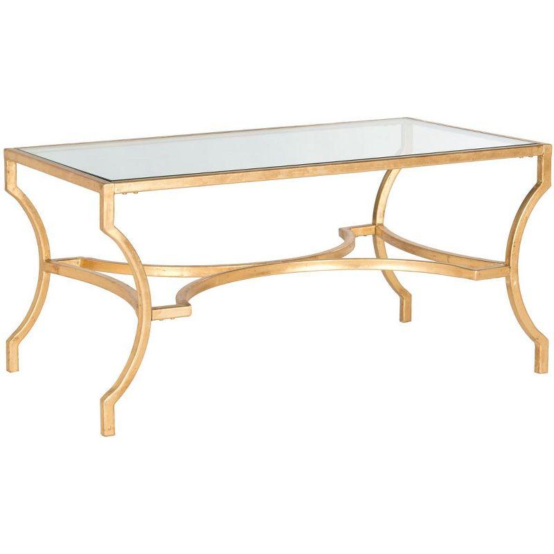 Alphonse Coffee Table - Gold/Glass - Safavieh