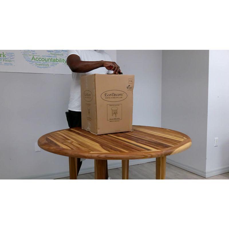 EcoDecors Shoji Teak Shower Stool 18" High Solid Teak Wood Shower Stool/Seat in Earthy Teak & Reviews | Wayfair