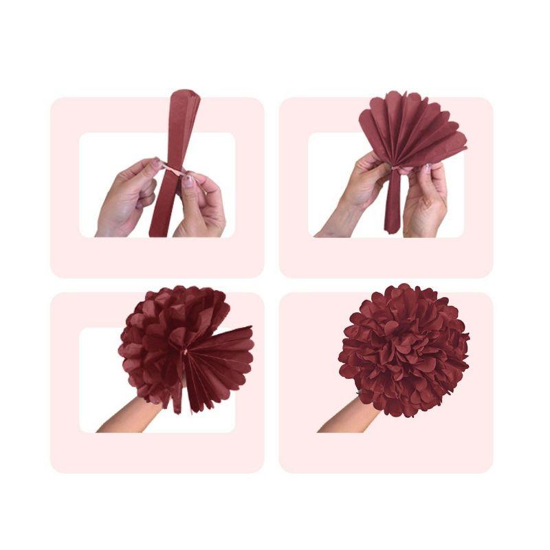 EpiqueOne 22-Piece Tissue Paper Pom Poms and Paper Lantern Party Kit - Add a Splash of White, Pink, & Mauve to Your Celebrations!