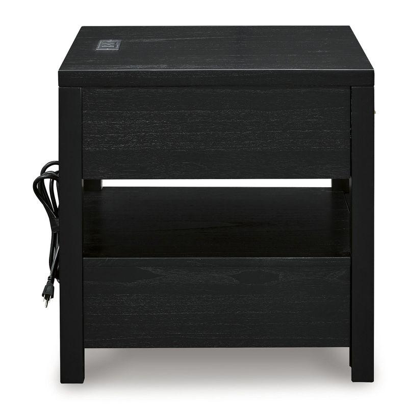 Signature Design by Ashley Winbardi End Table with USB Ports, Black