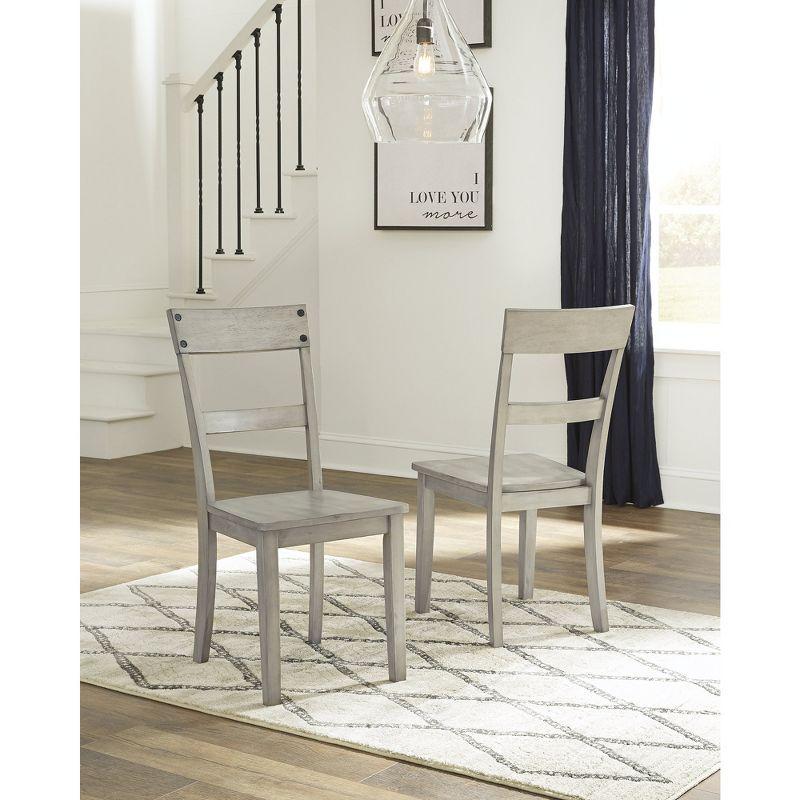 Loratti Gray Wood Transitional Side Chair Set