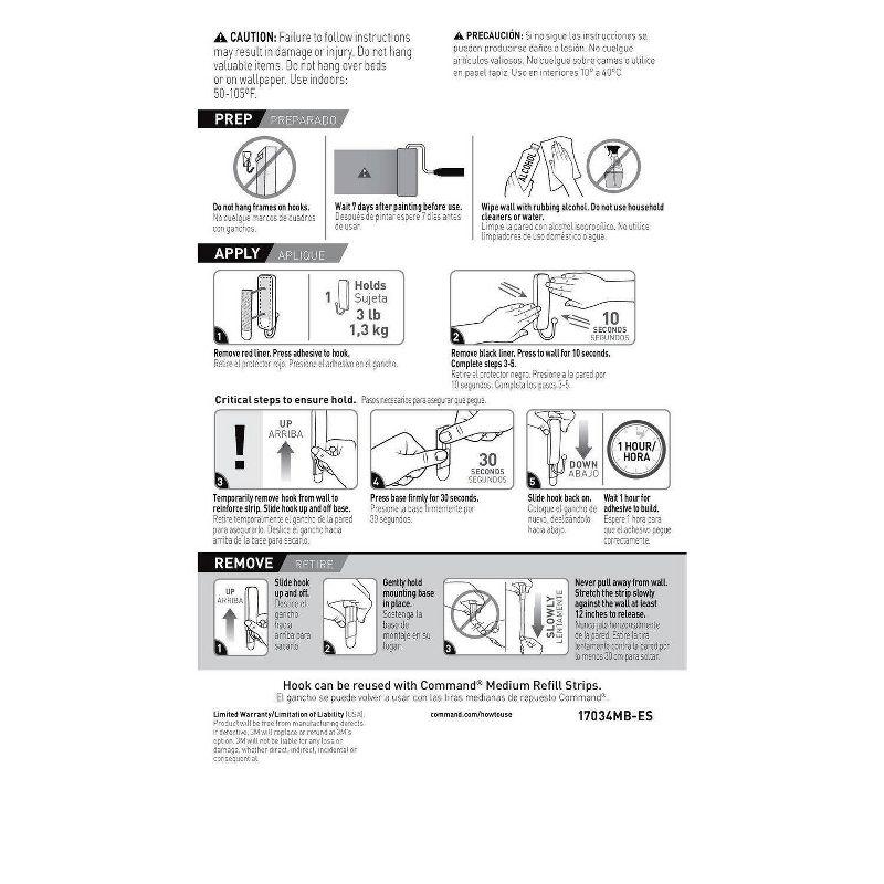 Command Medium Sized Decorative Hook Black: Plastic Painted Hook with Command Strips, 3 lb Capacity, 1 Pack