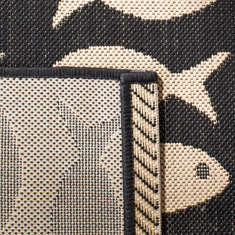 Courtyard CY6013 Power Loomed Indoor and Outdoor Accent Rug - Black/Beige - 2'x3'7" - Safavieh