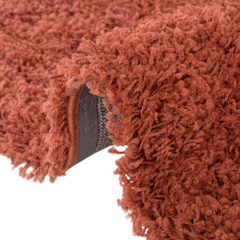 Unique Loom 4' 1 x 6' 1 Solid Shag Terracotta Area Rug