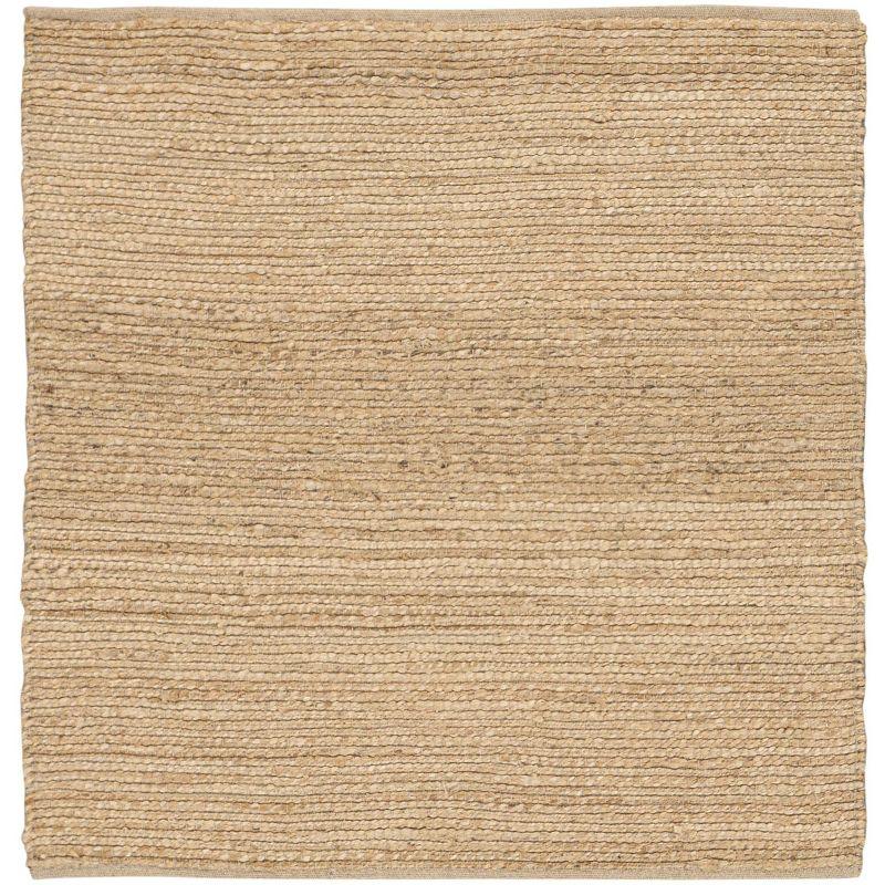 Nourison Farmhouse Natural Jute Flatwoven Rug Natural 5' x Square