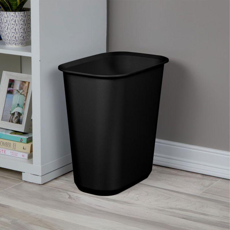 Sterilite Rectangular Wastebasket Open Top Trash Bin, 6 Pack