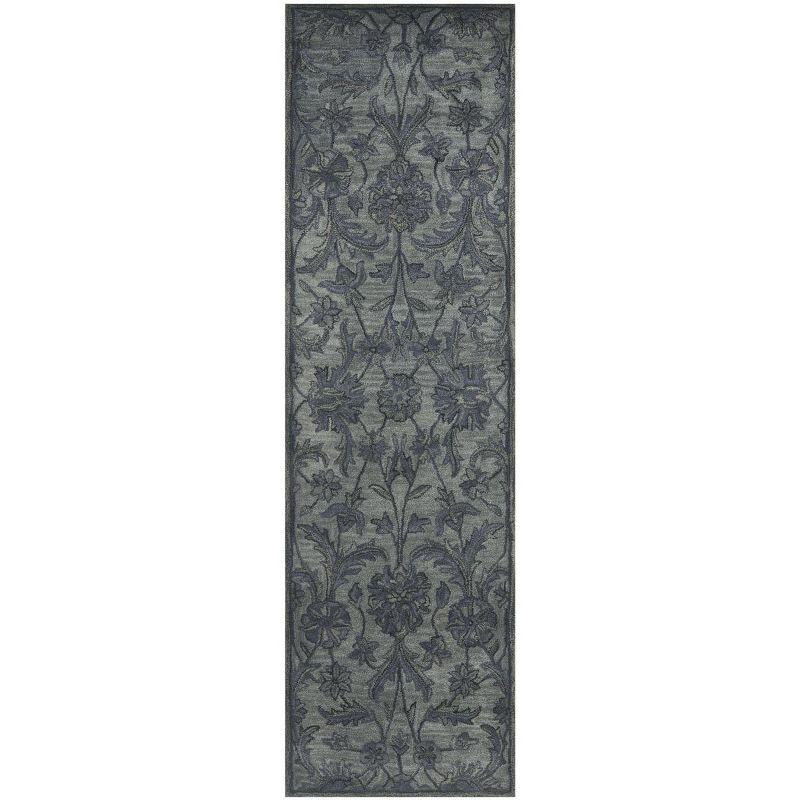 Elegant Handmade Gray Wool Tufted Runner Rug - 27"x7"