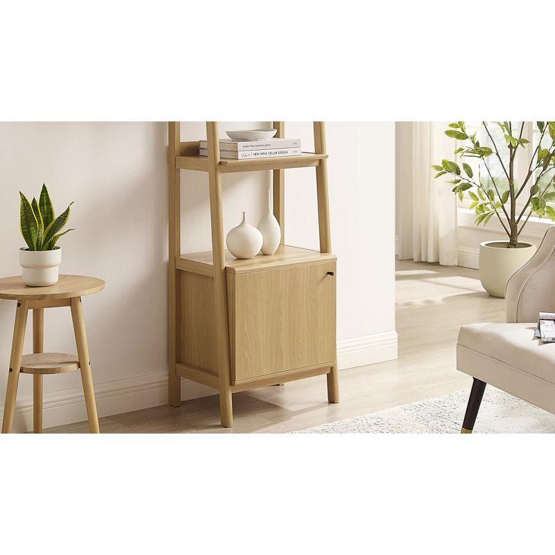 71" Bixby Bookshelf Display Walnut/White - Modway: Modern Vertical Storage, 4 Shelves, Metal Hardware
