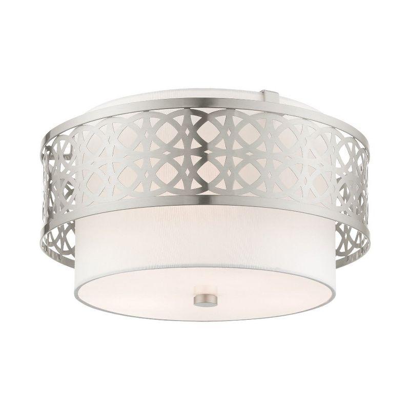 Livex Lighting Calinda 3 - Light Semi-Flush Mount in  Brushed Nickel