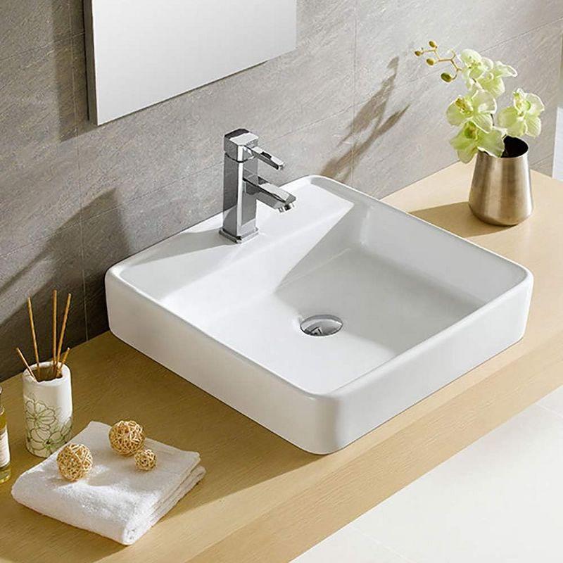 Fine Fixtures Square Vessel Bathroom Sink Vitreous China