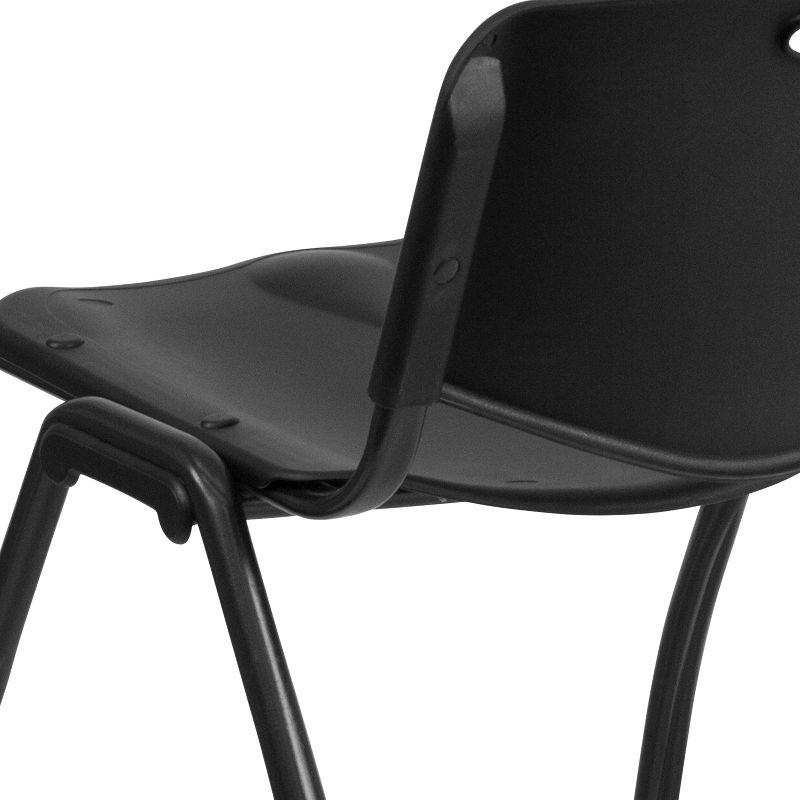 Black Powder-Coated Metal Stacking Office Chair