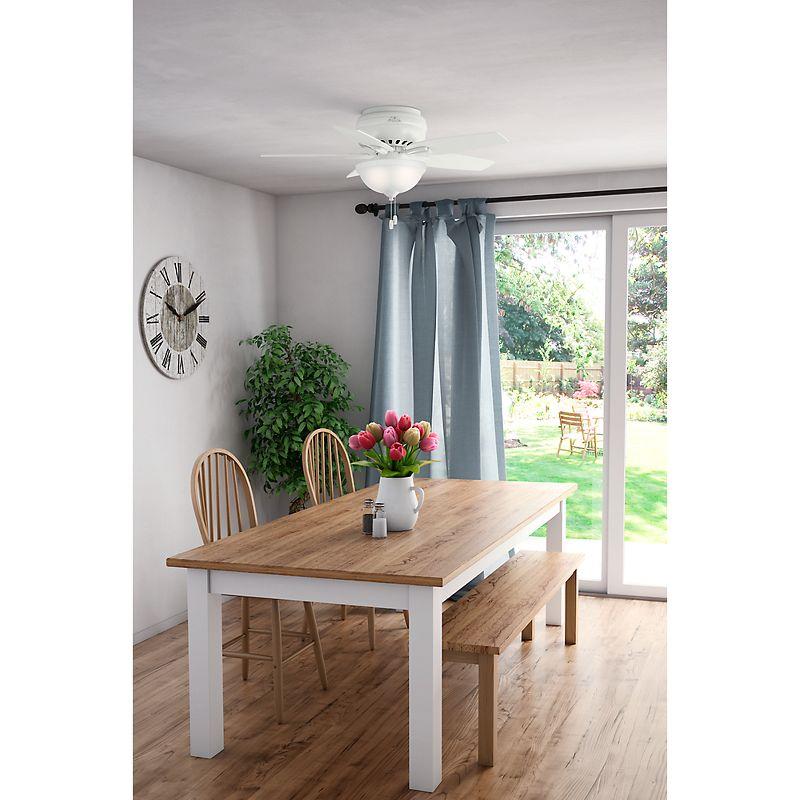 Newsome 42" 5 - Blade Traditional Flush Mount Indoor Ceiling Fan with Lights and Pull Chains
