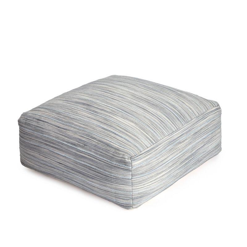 Montanita Handcrafted Pouf in Gray and Ivory, 35" Square