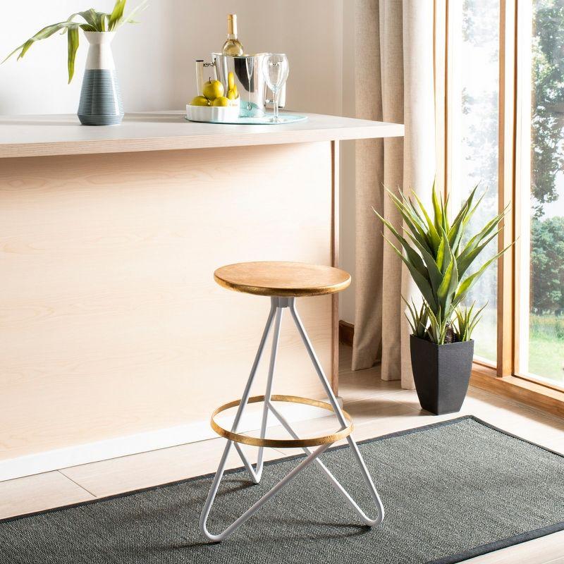 Galexia Counter Stool - Gold/White - Safavieh