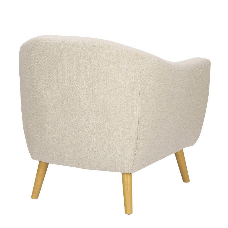 Rockwell Polyester/Wood Accent Chair with Ottoman, Button-Tufted - LumiSource