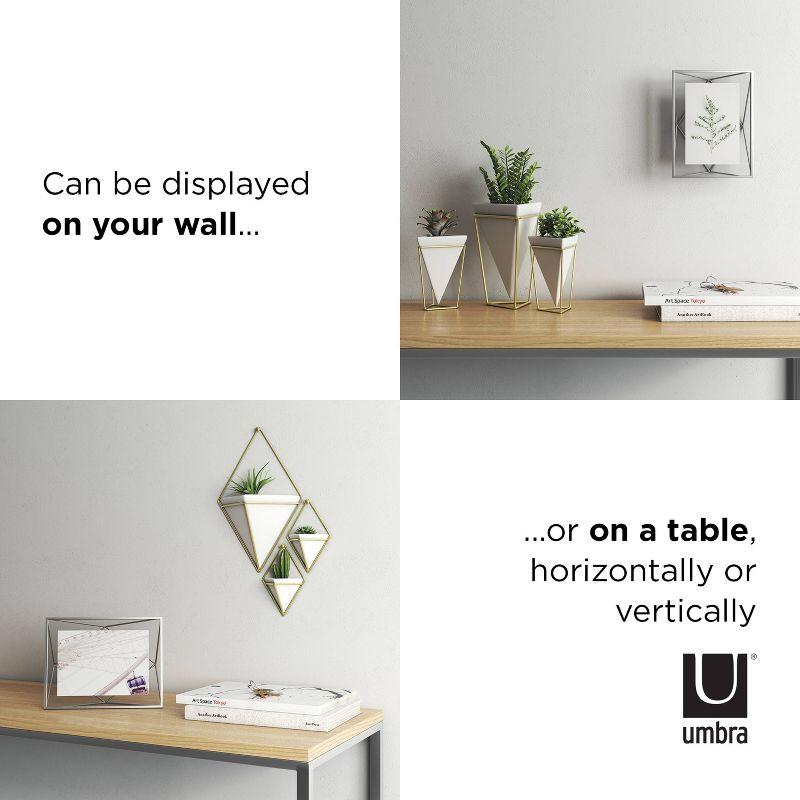 Umbra 5"x7" Prisma Picture Frame Chrome: Modern Geometric Design, Steel Material, Wall or Tabletop Display