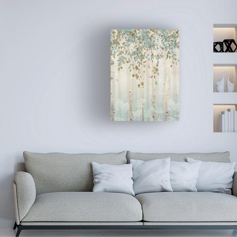 Dream Forest II Birch Trees Canvas Art in Blue and Beige