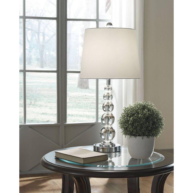 Set of 2 Joaquin Crystal Table Lamps Clear/Silver - Signature Design by Ashley: Chrome-Plated, UL Listed, Drum Shade