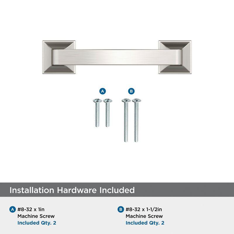 Amerock Ville 3 inch (76mm) Center-to-Center Satin Nickel Cabinet Pull