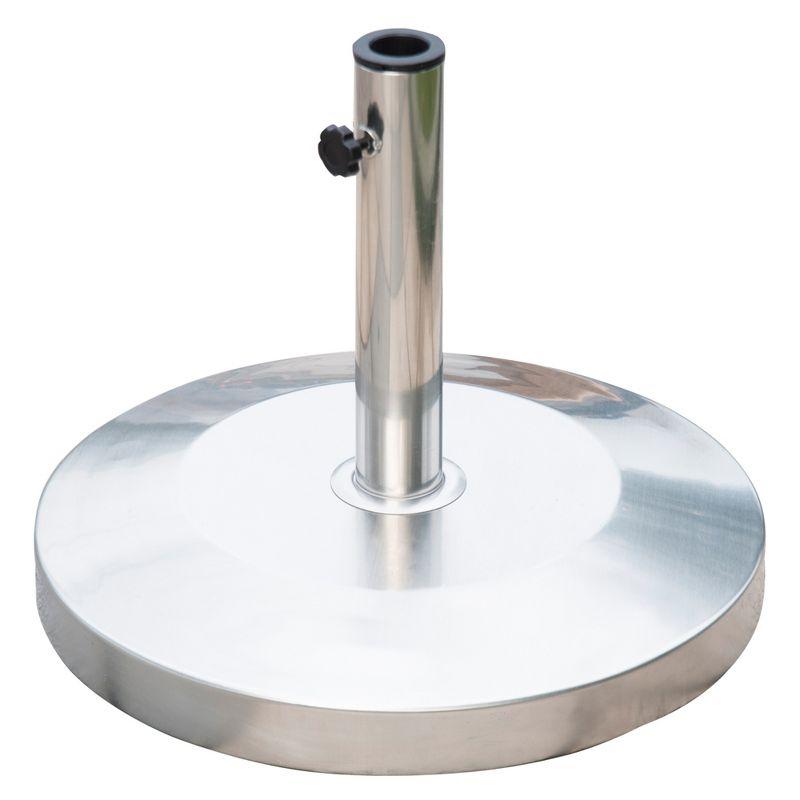 Stainless Steel Round Patio Umbrella Stand with Cement Base