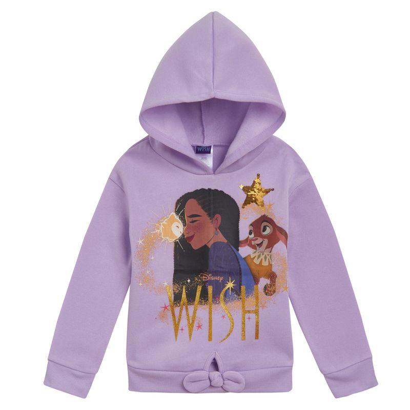 Disney Wish Asha Star Girls Fleece Pullover Hoodie and Jogger Pants Set Little Kid to Big Kid