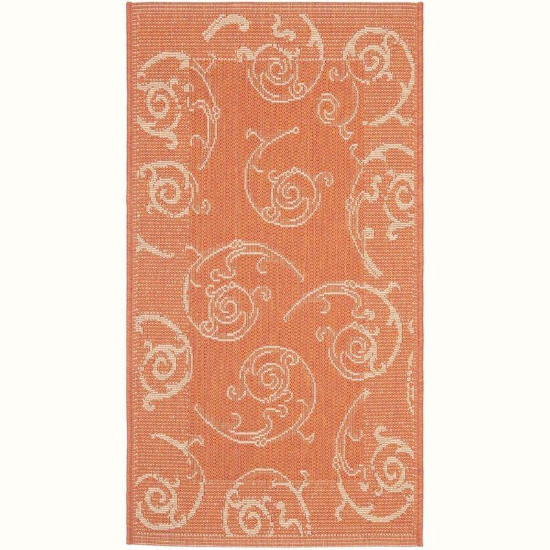 Courtyard CY2665 Power Loomed Indoor and Outdoor Accent Rug - Terracotta/Natural - 2'x3'7" - Safavieh