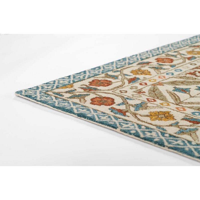 Momeni 2'x3' Cotswold Castle Combe Floral Handtufted Accent Rug Blue: Wool, Medium Pile, Indoor, Classic Pattern